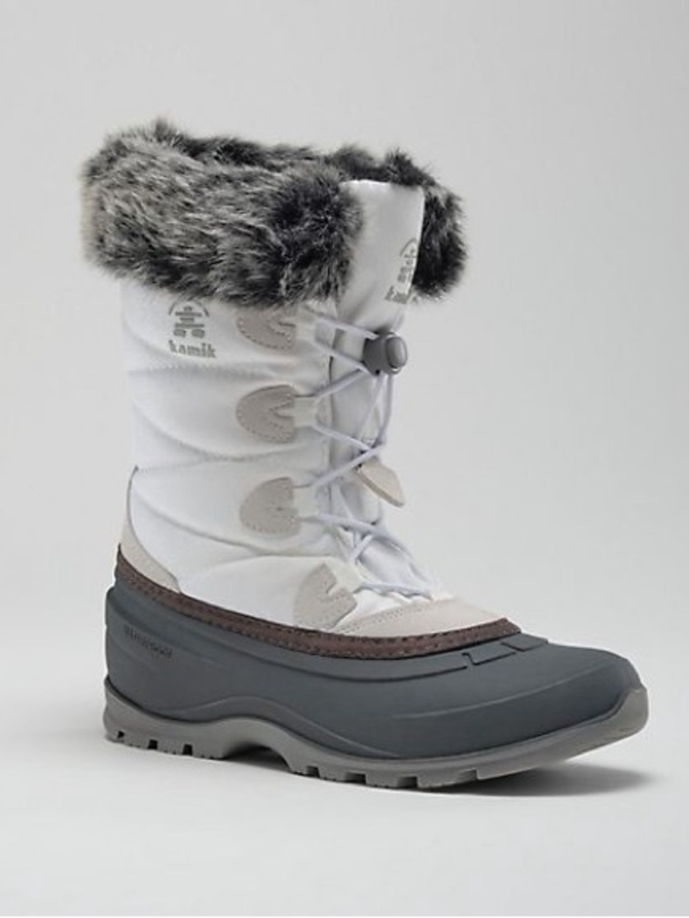 Kamik Women's Momentum 3 Winter Boot White and Grey New in Box size 7 EU 38